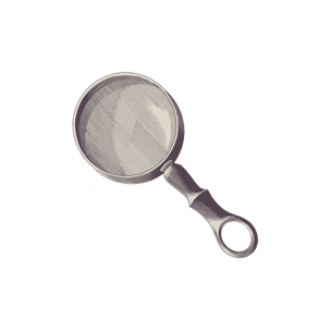Vintage illustration of a magnifying glass